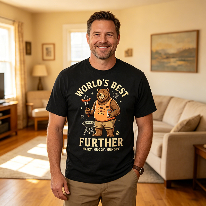 Personalized Word's Best Further Shirt Dad T-Shirt with Name Custom Birthday Father's Day Gift for Him
