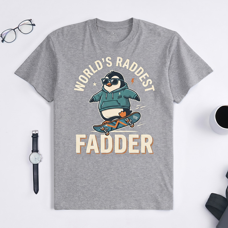 Personalized World’s Raddest Fadder Shirt Dad T-Shirt with Name Custom Birthday Father's Day Gift for Him