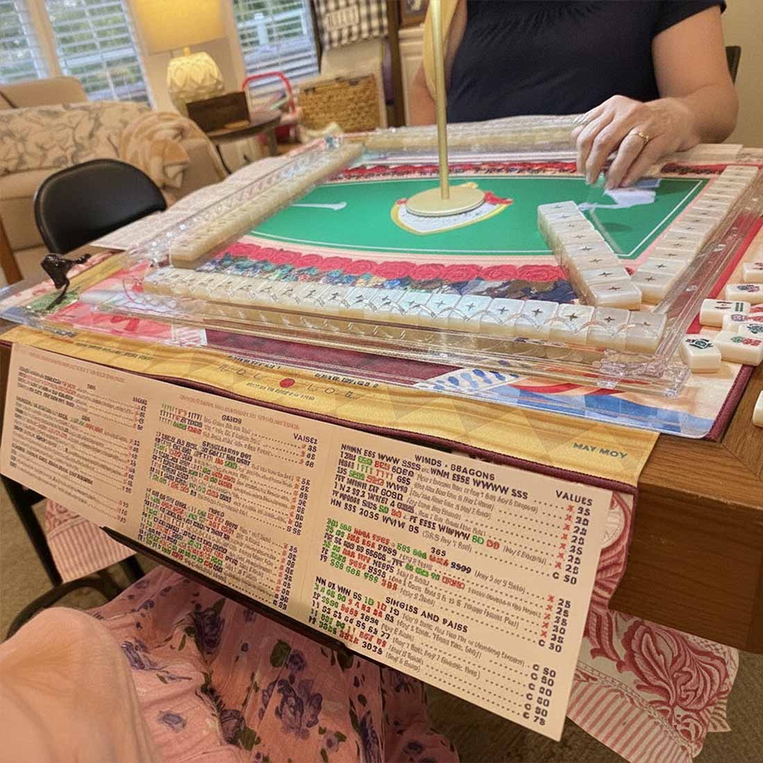 3D Print Mahjong Card Holder for Table Under Mat Slide  In Rack Angled Viewing Foldable Design