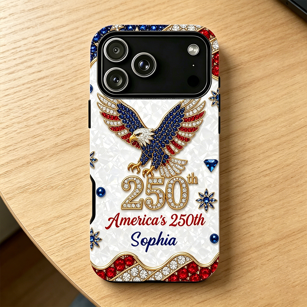Personalized Phone Case America's 250th Patriotic Eagle USA Gift for Her