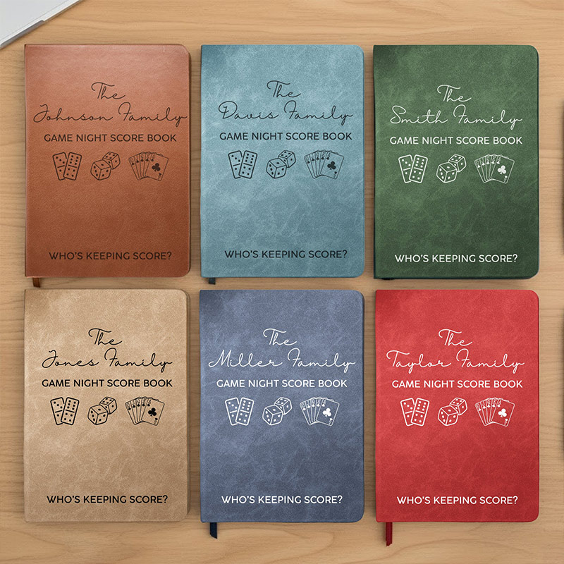 Personalized Game Night Score Book For Family Grandparents Board Game Lover  Custom Leather Journal with Family Name