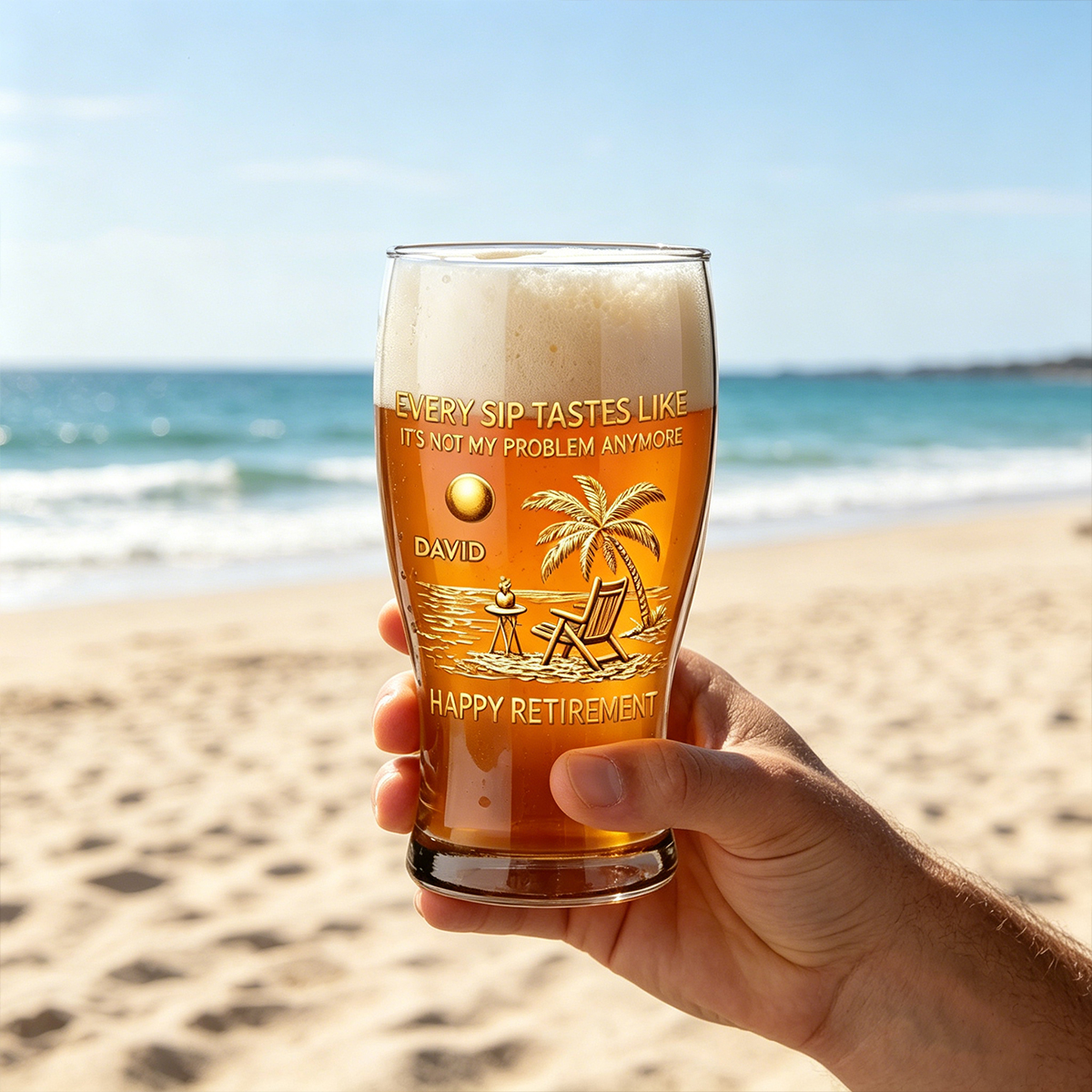 Personalized Beer Glass Every Sip Tastes Like Not My Problem Retirement Gift