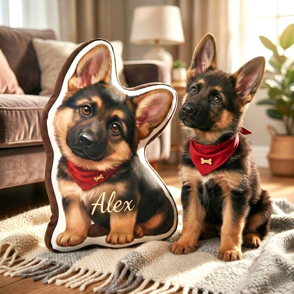 Personalized Pet Throw Pillow Custom Pet Photo and Name Gift for Pet Lovers Dog Mom