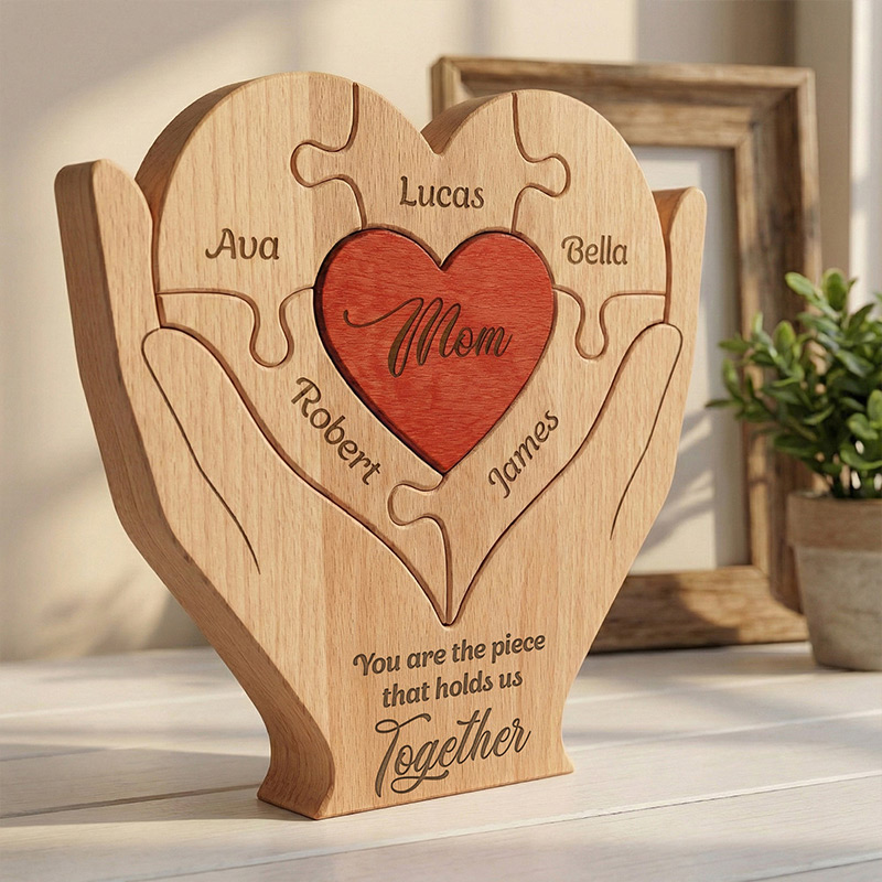 Personalized Mom Mum Mother You Are The Piece That Hold Us Together Wooden Family Puzzle Gift for Mom Family Gift