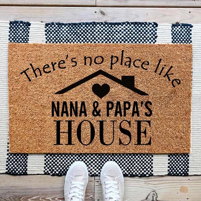 Personalized There’s No Place Like Nana and Papa’s House Welcome Mat Door Mat Home Doormat Grandparents Gift Grandma and Grandpa Memaw