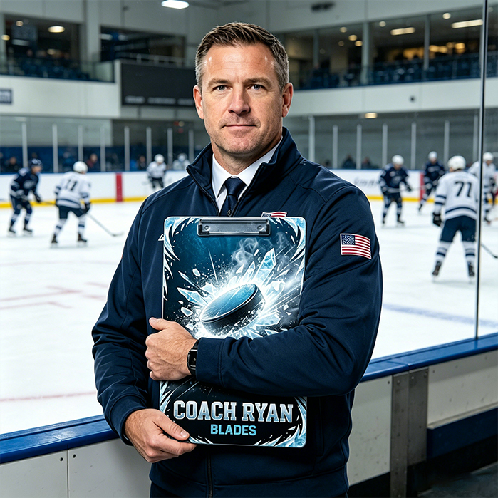 Personalized Ice Hockey Field Acrylic Clipboard with Custom Name and Team Name for Coach Trainer Teacher