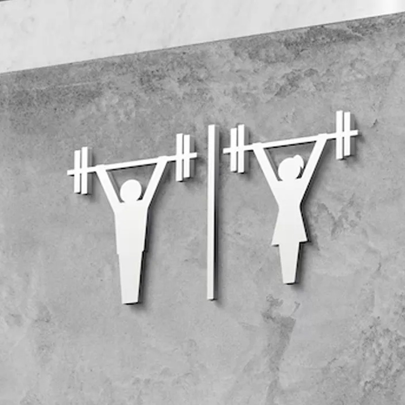 Personalized Metal Gym Sign Male and Female Gym Bathroom Sign Weightlifting Gift for Gym Lovers