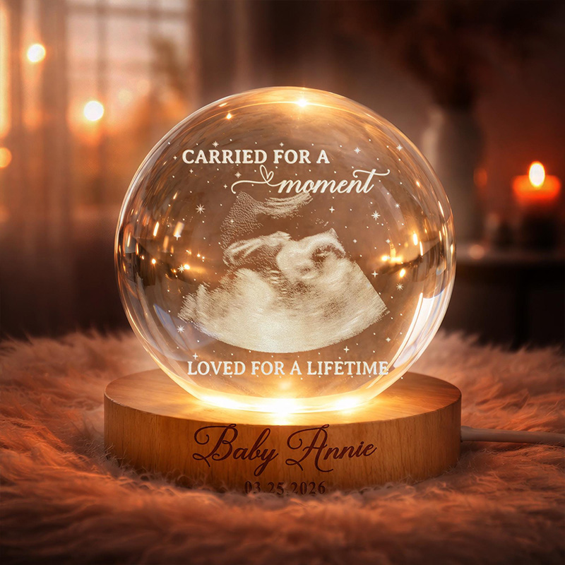 Personalized Baby Loss Memorial Night Light Miscarriage Memorial Crystal Ball Night Light Angel Baby Ultrasound Photo Baby Memorial Gift Sympathy Gift