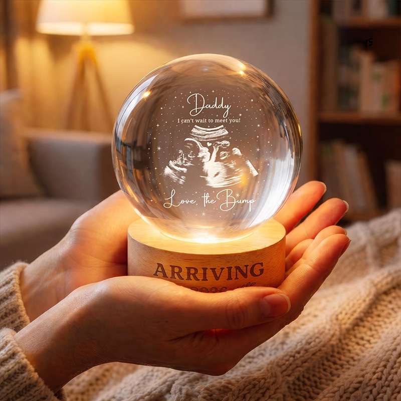 Personalized Daddy Reveal Ultrasound Ball Night Light Pregnancy Reveal New Dad Gift First Time Dad Gift Daddy To Be Gift for Him