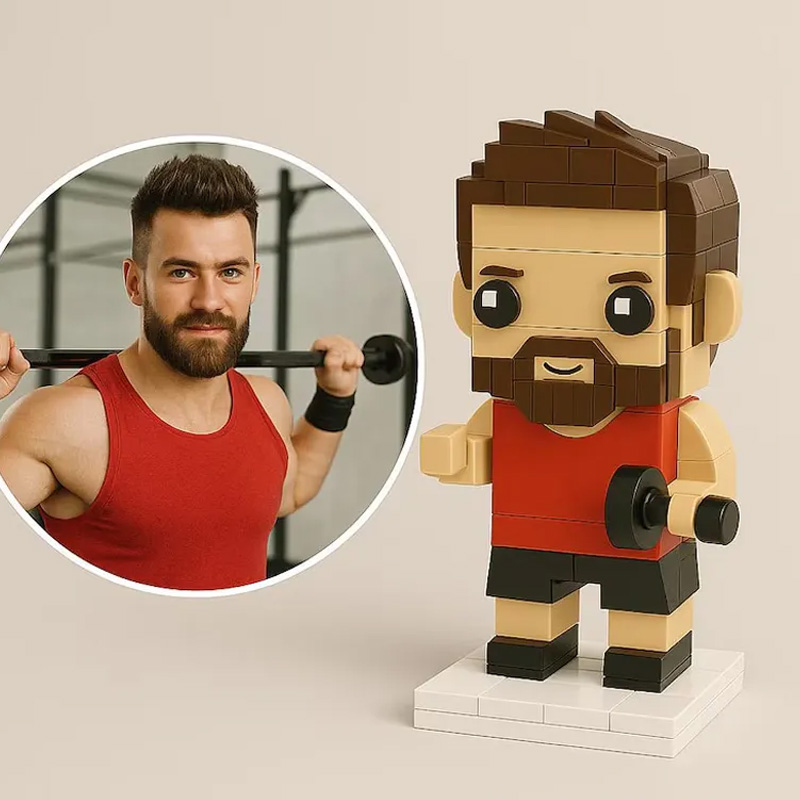 Personalized Photo Standing Gym 3D Printed Cross Fit Figurine Brick Athlete Gift for Coach Trainer Gym Lover