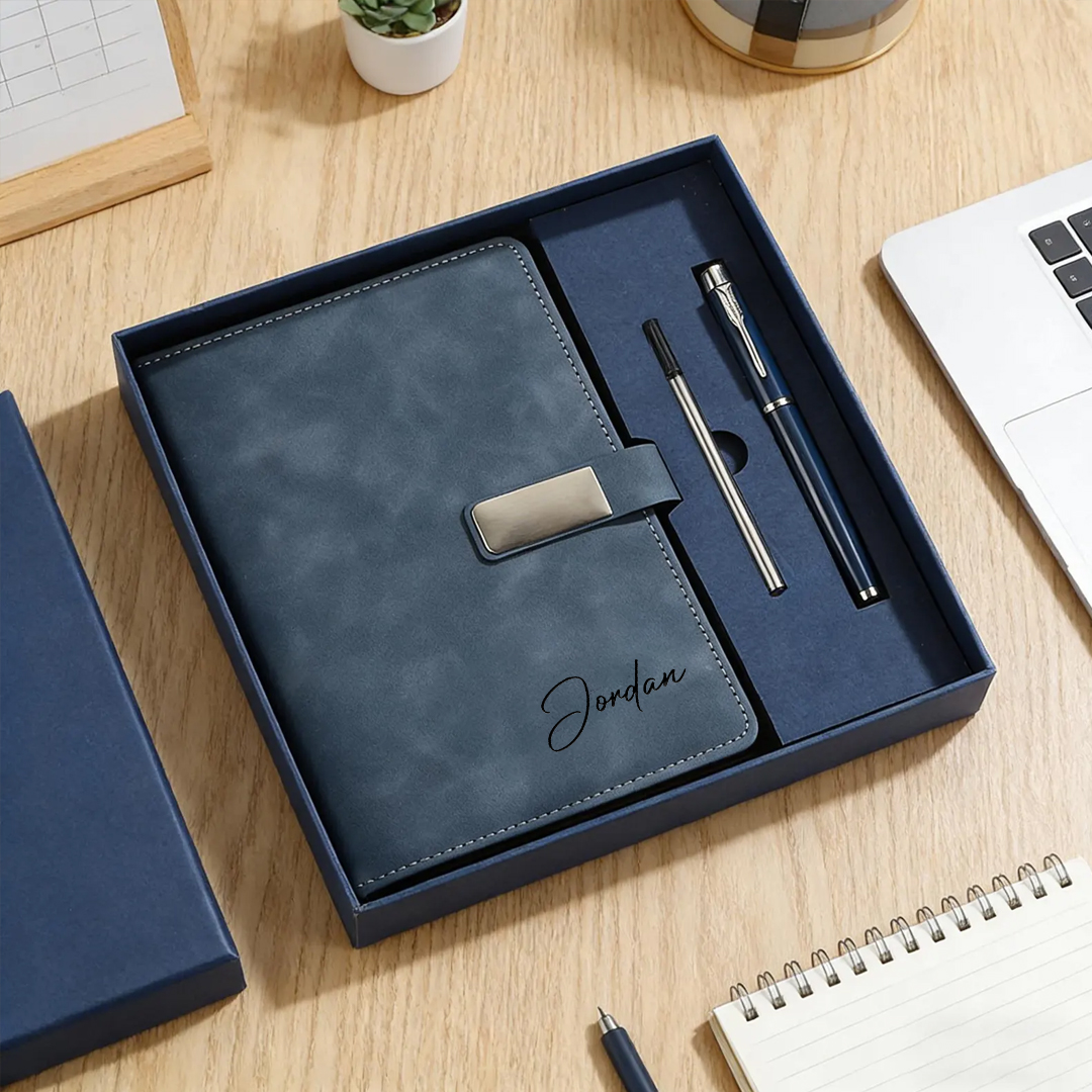Personalized Engraved Journal Set with Pen Birthday Gift Graduation Gifts for Him