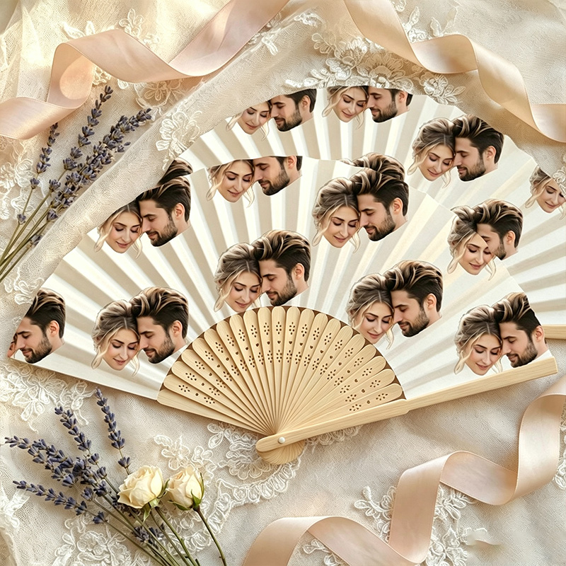 Personalized Photo Face Folding Paper Fans Custom Face Hand Fans  Funny Party Favors for Wedding Bachelorette Couple Gift Newlywed