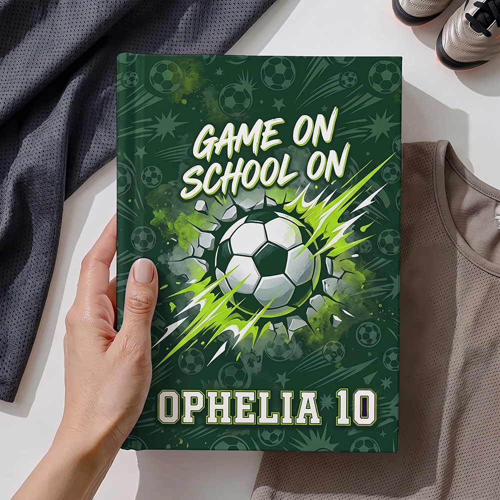Personalized Soccer Notebook Game On School On Custom Name and Number Back to School Gift for Kids