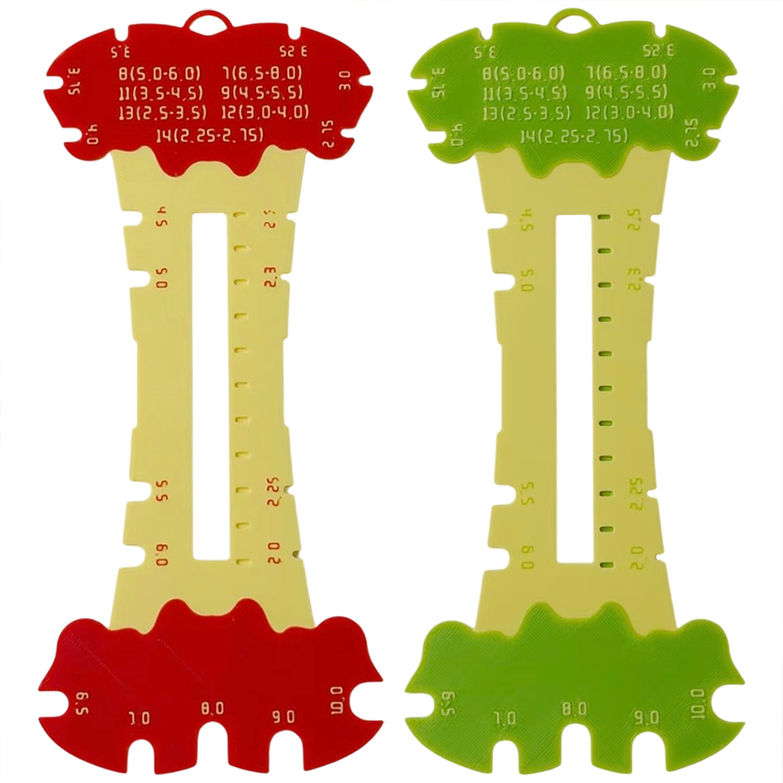 3d Printed Apple Calipers Needle Size Measuring Rulers Density Rulers Knitting Needles Crochet Hooks