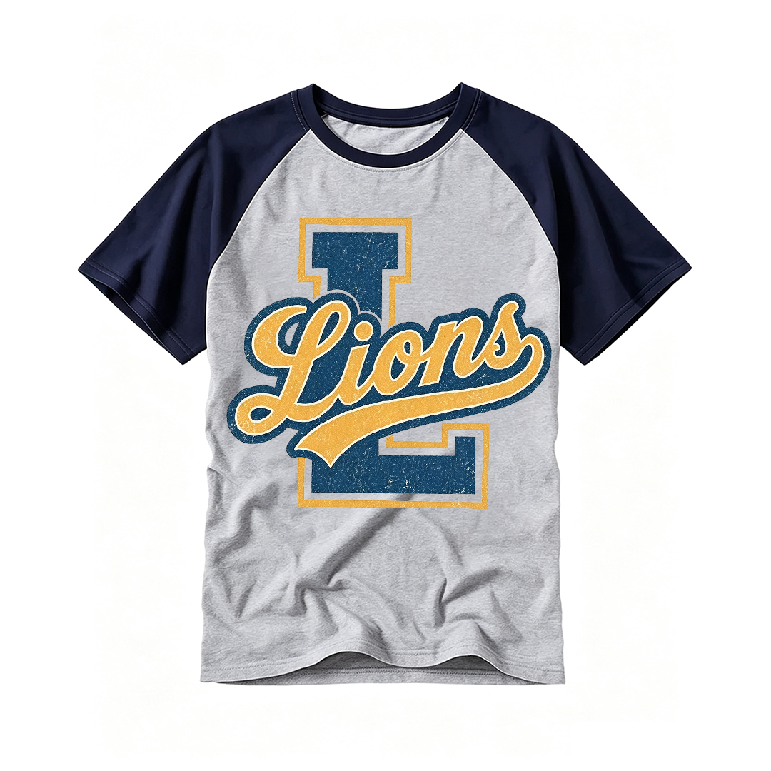 Personalized School Mascot Raglan Baseball T-Shirt Custom Mascot Name Gift for Team Player