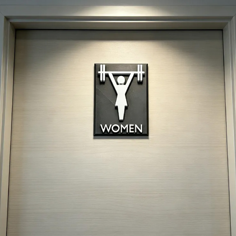 Personalized Gym Bathroom Signs 3D Printed Custom Fitness Gym CrossFit Personal Trainer Gift for Coach Trainer Gym Lover
