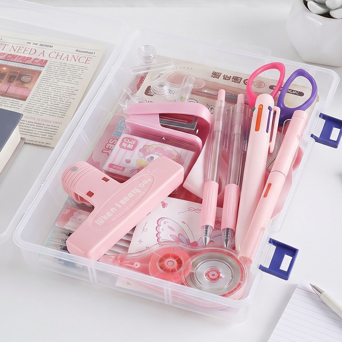 Personalized Pencil Boxes Stationery Set Back to school Durable Plastic