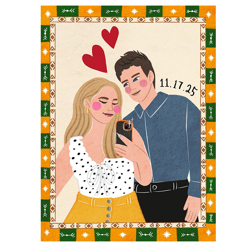 Personalized Photo Badly Drawn Portrait Custom Couple Portrait Hand Drawn Quirky Portrait Wall Art Portrait from Photo Cute Couple illustration