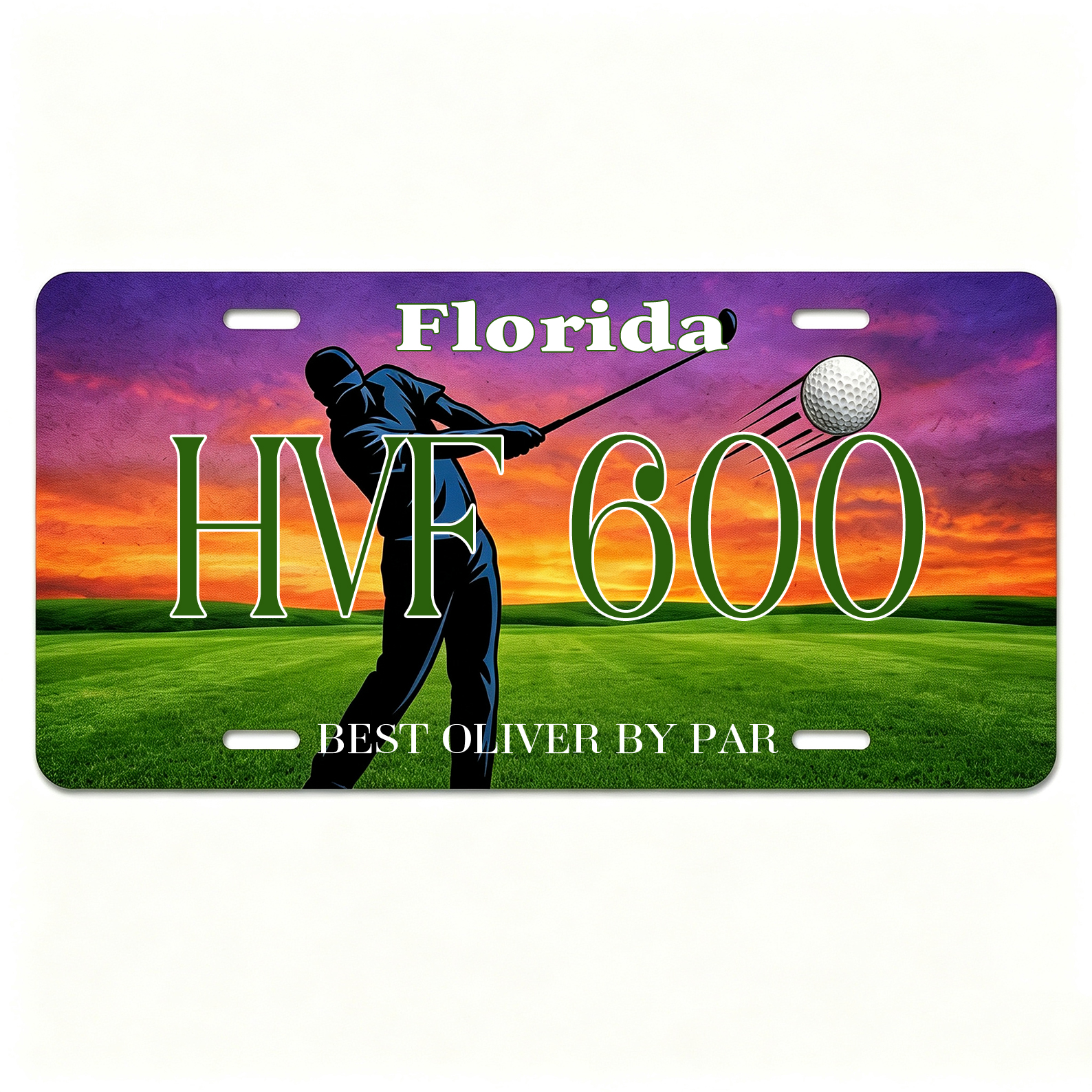 Personalized Golf License Plate Custom Name and State for Golf Player