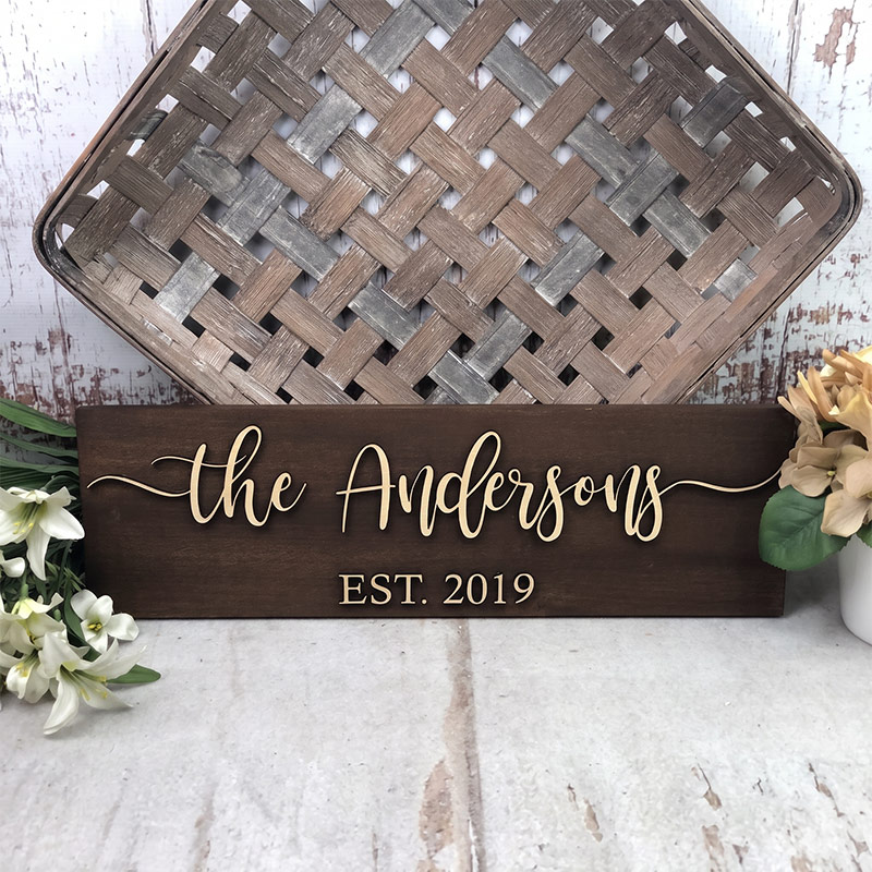 Personalized Family Name Wood Sign Custom Established Year Family Gift Housewarming Gift New Home Gift