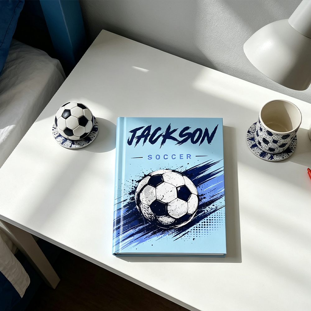Personalized Graffiti Soccer Notebook Custom Name Back to School Gift for Kids