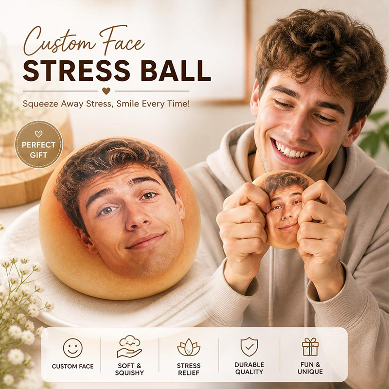 Personalized Bachelor Party Funny Gift Face Stress Ball Personalized Photo Squishy Bun Funny Desk Fidget Toy Gift for Wife from Husband 