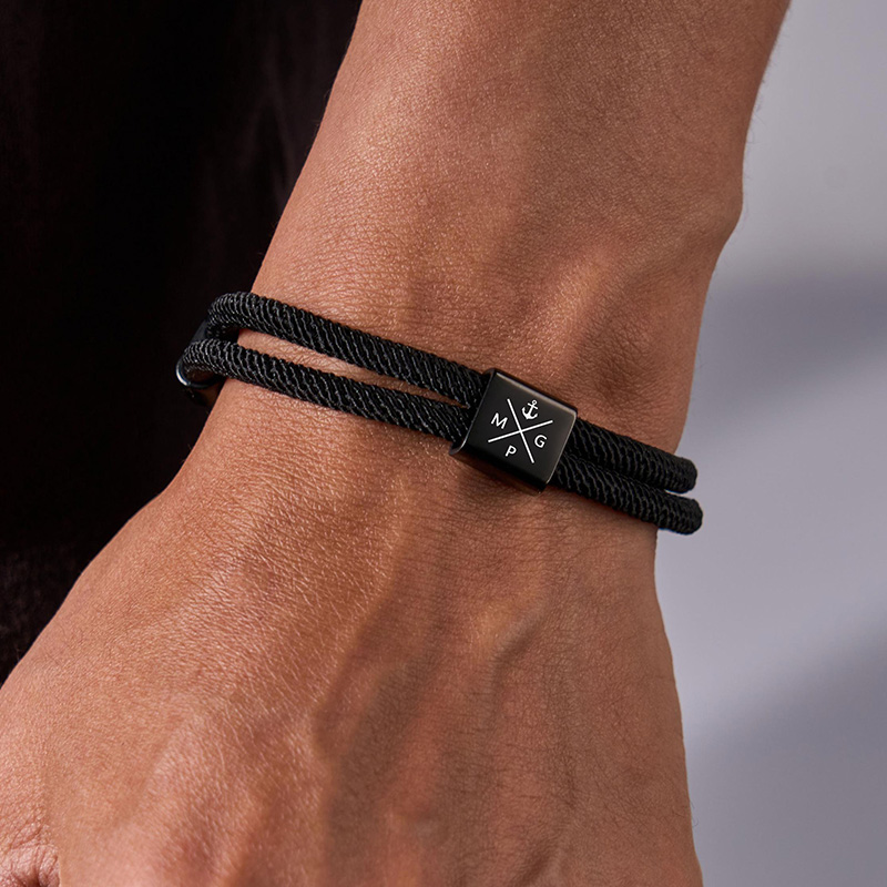 Personalized Adjustable Sliding Knot Bracelet for Dad Individual Engraving Bracelet Dad Bracelet Custom Initials Dad Birthday Gift