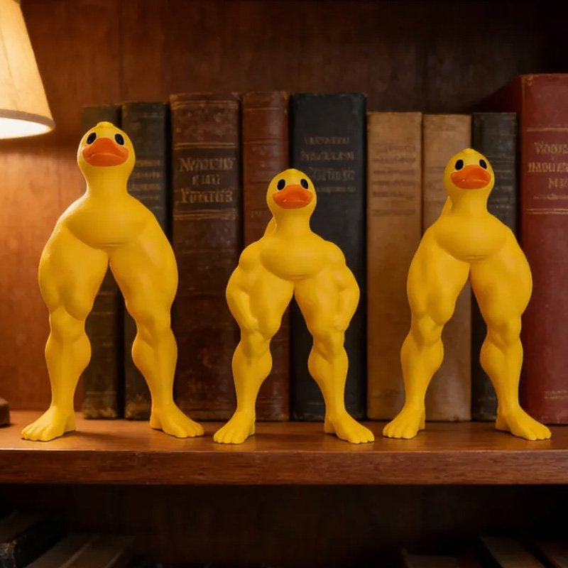 Personalized 3D Printed Funny Muscle Muscular Legs Duck Meme Desk Decor Birthday Gift for Friends Gym Rat Gym Lovers