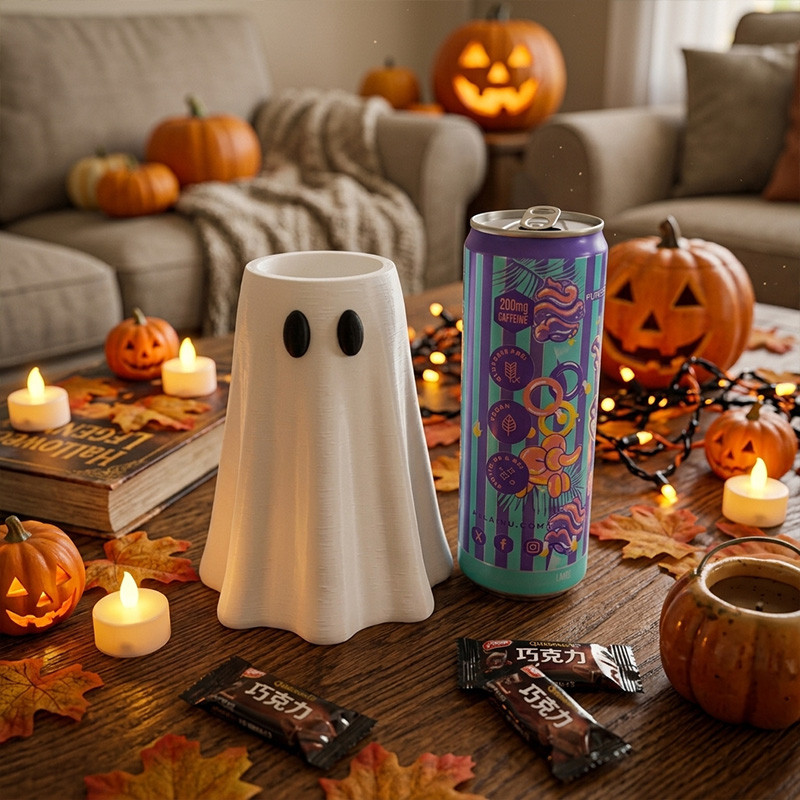 Halloween Ghost Soda Glow in the Dark Can Sleeve Themed Insulated Drink Cover Design For Party Outdoor Decor Gift for Kids