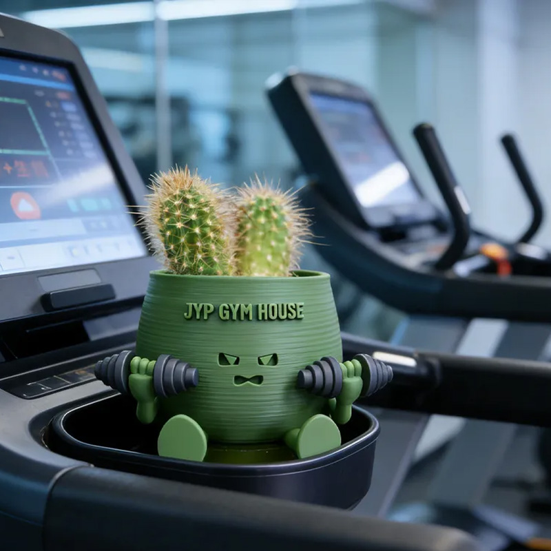 Personalized 3D Printed Official Happy Face Planter Plant Pot Weightlifter Strength Trainer Airplant Succulent Holder Gift for Friends Gym Rat Gym Lovers