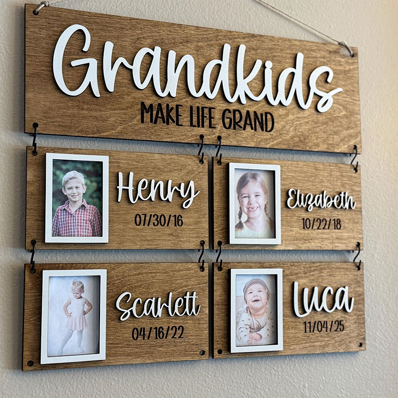 Personalized Grandparents Gift Grandkids Picture Frames Grandkids Make Life Grand Mothers Day Gift for Grandma Fathers Day Gift for Grandpa Wall Decor