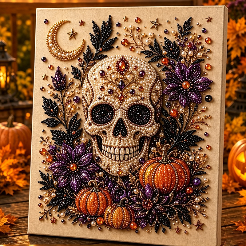 Personalized DIY Bead Halloween Wreath Diamond Painting Wall Art Material Kit Best Friend Gift