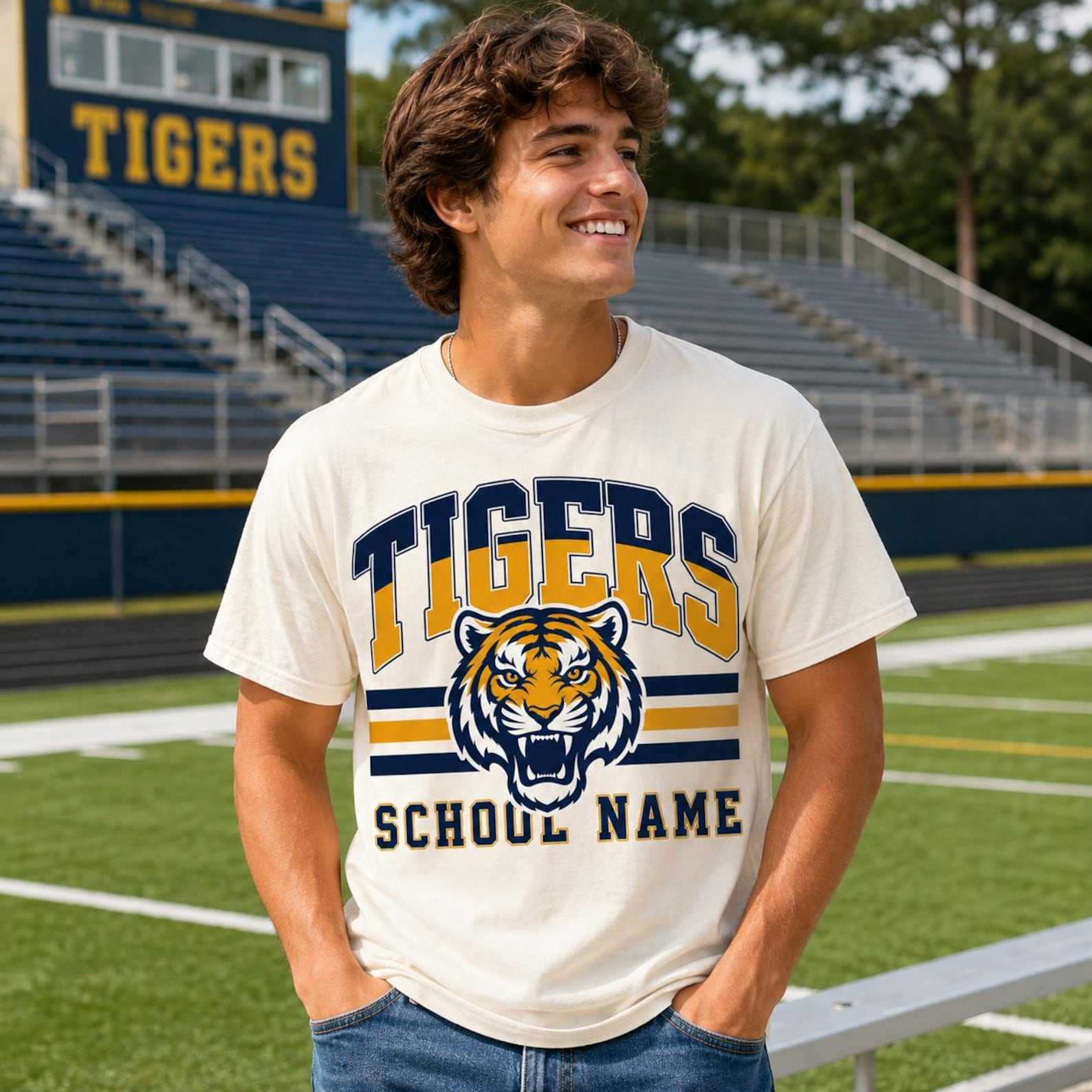 Personalized School Mascot Classic T-Shirt Custom School Team Name Back To School Gameday Gift
