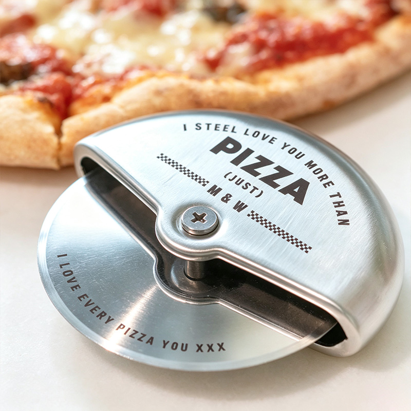 Personalized Couples 11th Steel Anniversary Pizza Cutter Engraved Pizza Cutter Wheel  Engraved Stainless Steel Pizza Tool Custom Kitchen Gift for Him Her Couples Newlyweds Kitchen Gift