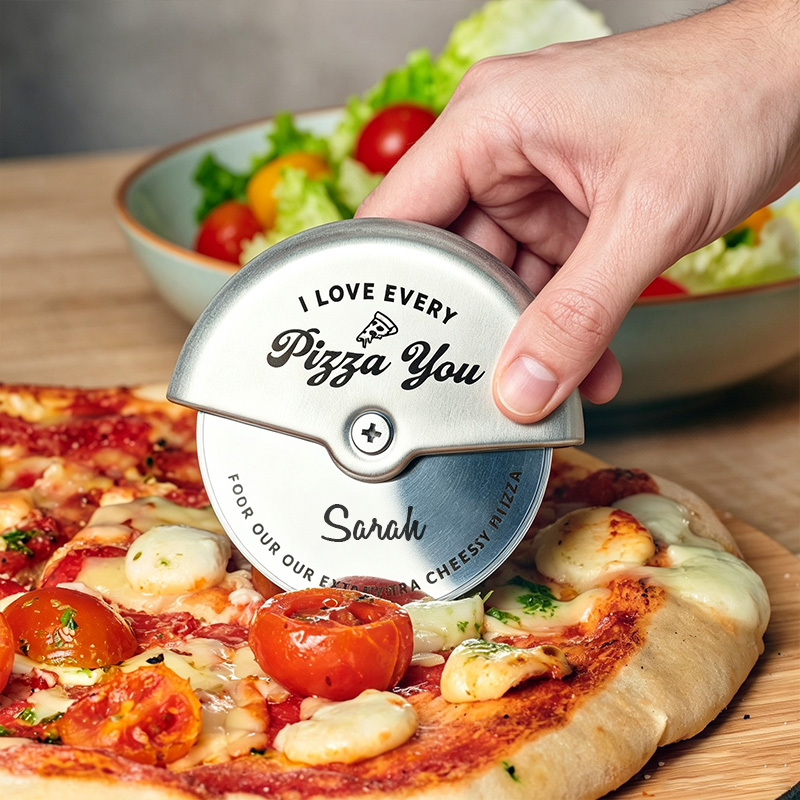 Personalized Couples 11th Steel Anniversary Pizza Cutter Engraved Pizza Cutter Wheel  Engraved Stainless Steel Pizza Tool Custom Kitchen Gift for Him Her Couples Newlyweds Kitchen Gift