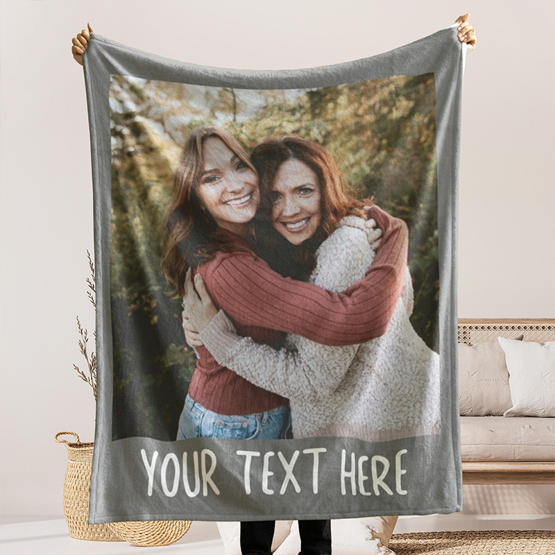 Personalized Photo Blanket Collage Family Picture Blanket With Text Memorial Blanket Birthday Gift for Family