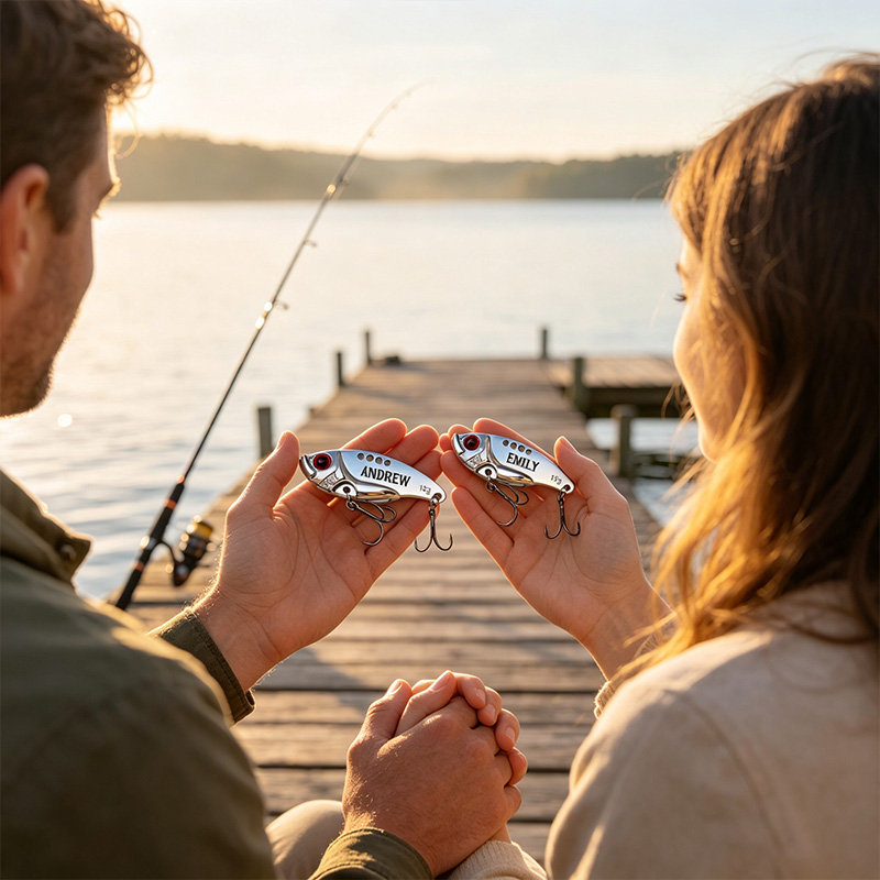 Personalized Hooked on You Forever Fishing Lure for Couple