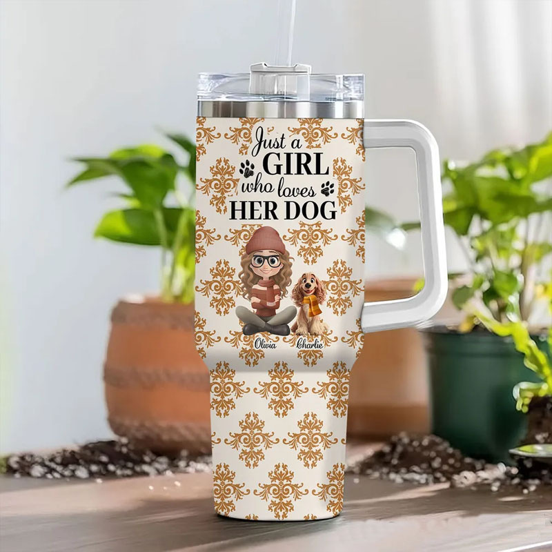 Personalized Dog Lover Pumskin Dog Autumn 40oz Tumbler