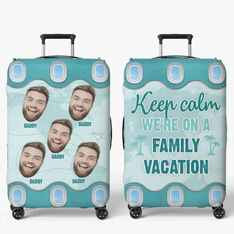 Personalized Photo Let's Get On The Family Vacation Luggage Cover Custom Family Summer Vacation Gift For Family Members