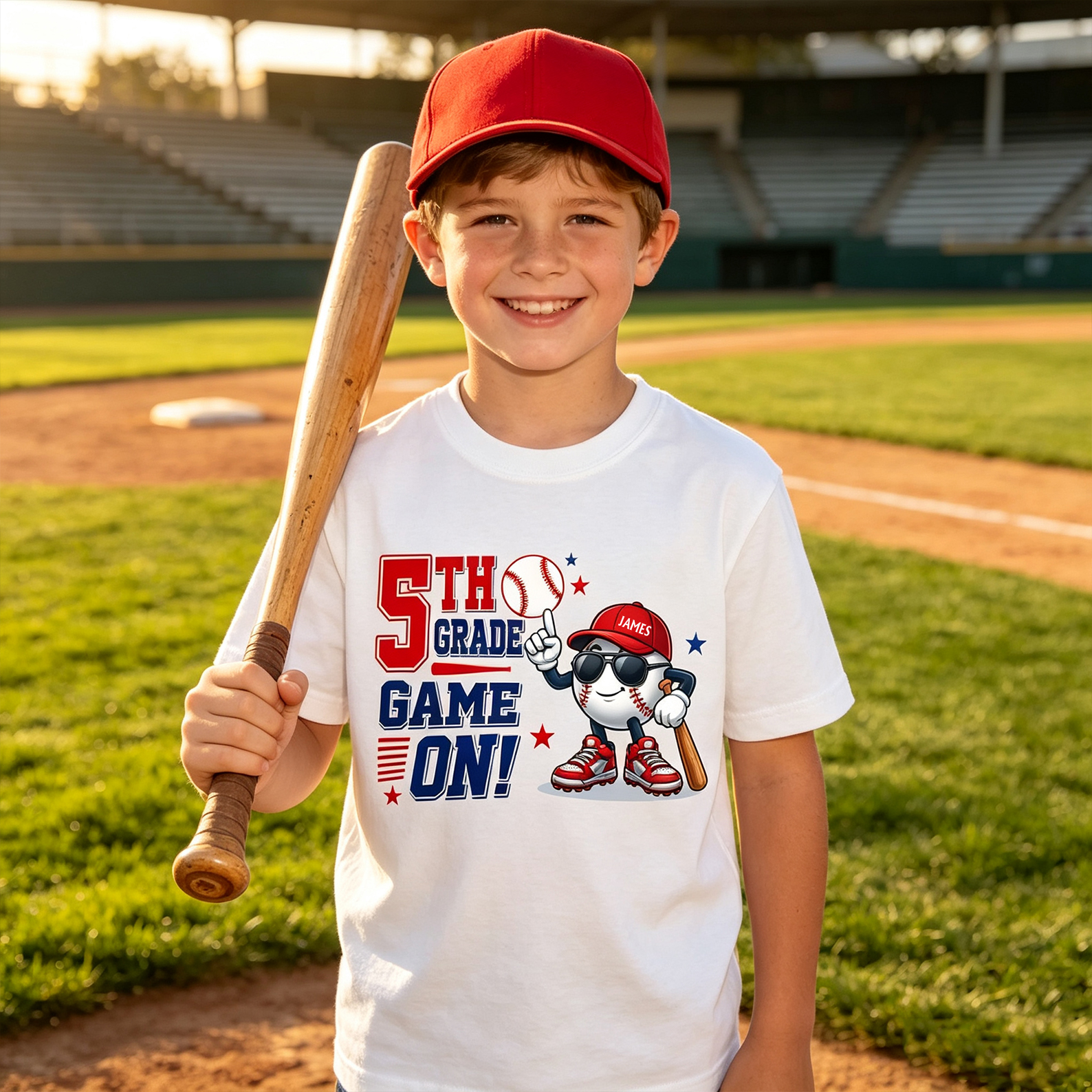 Personalized Kid's Shirt Baseball T-Shirt Custom Grade Batter Up Gift for Back To School