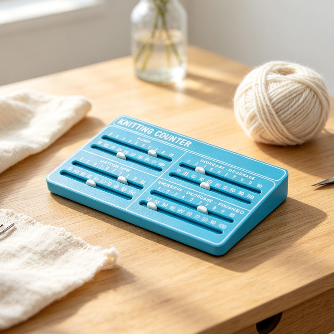 Travel Knitting Counter 3D Printed Row Tracker with Sliders for Crochet Weaving and Knitting