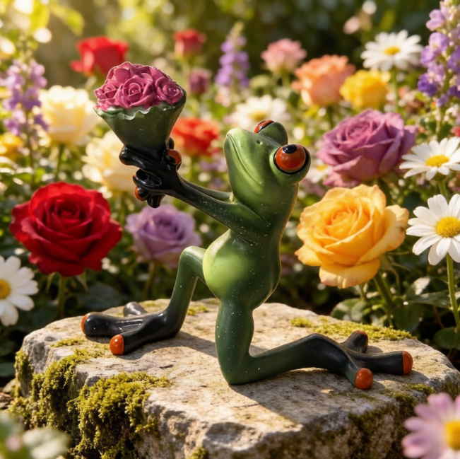 Resin Couple Frog Figurines