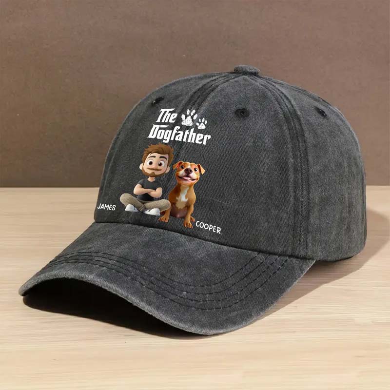 Personalized Dog Lover Cool Dog Father Washed Cap