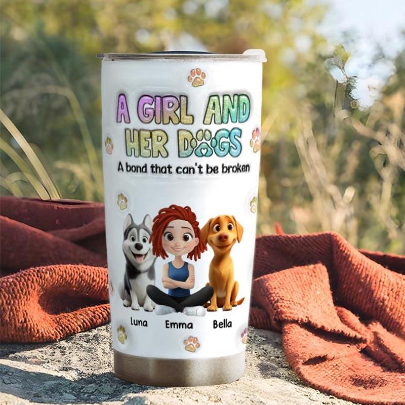 Personalized Dog Lover a Girl and Her Dog 20oz Tumbler