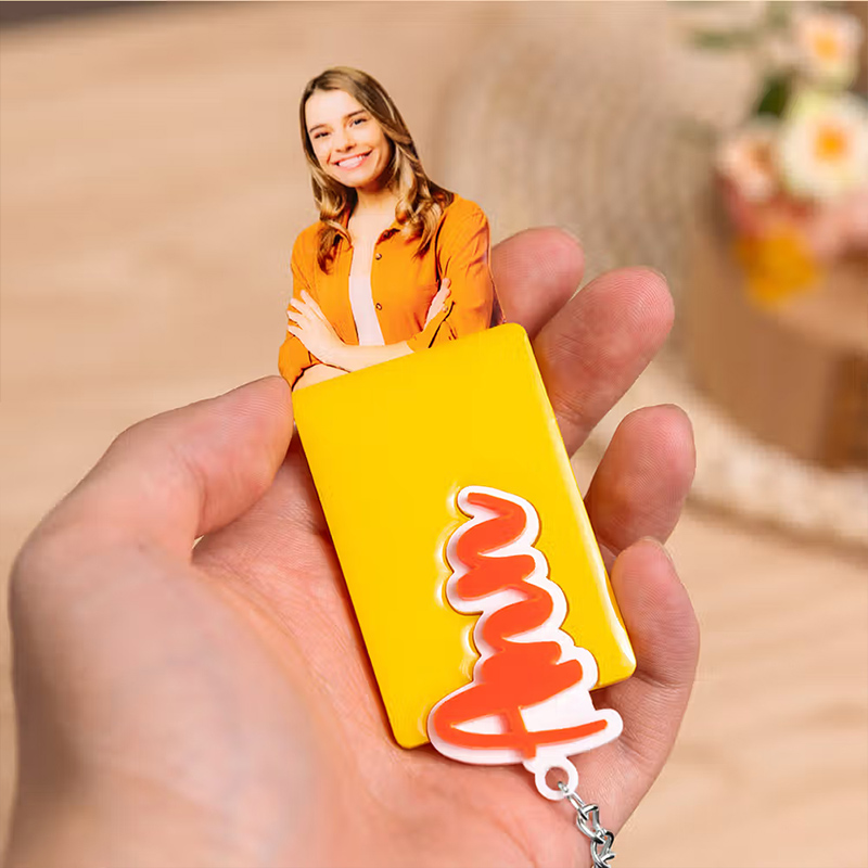 Personalized Acrylic Name Keychain with Photo Family Wall Key Holder Set House Decor Birthday Housewarming Gift for Family