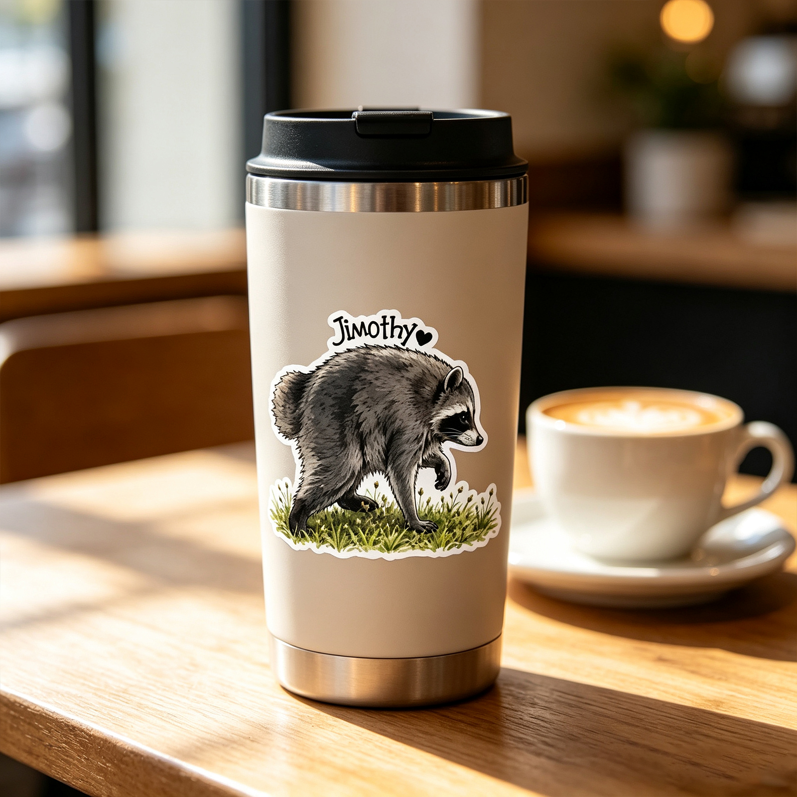 Seattle Raccoon Sticker with Name Animal Sticker Laptop and Water Bottle Decor