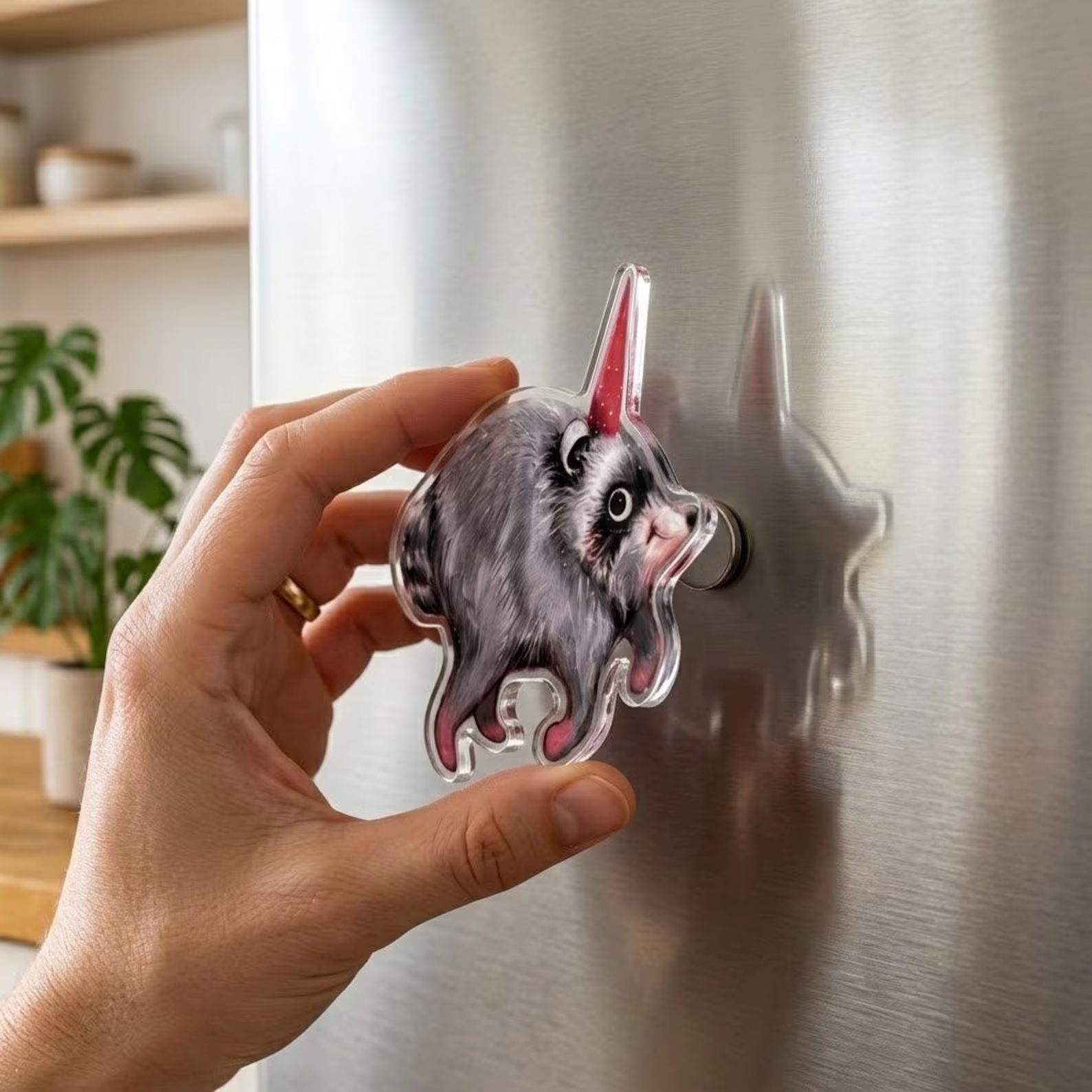 Personalized Raccoon Acrylic Fridge Magnet Seattle Meme Gift Viral Raccoon Meme Funny Seattle Keepsake for Raccoon Lovers