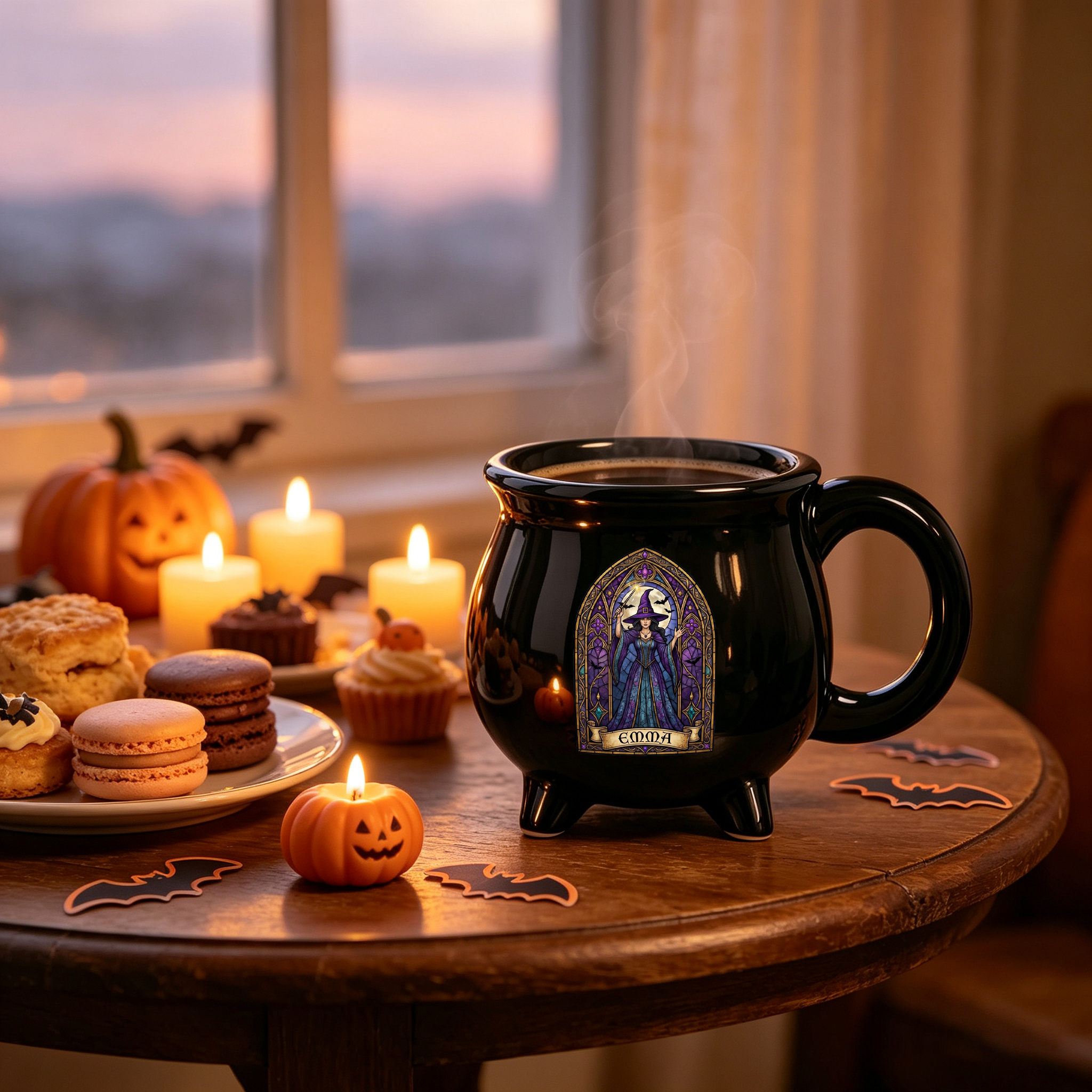 Personalized Gothic Witch Cauldron Ceramic Mug Halloween Magic Coffee Mug