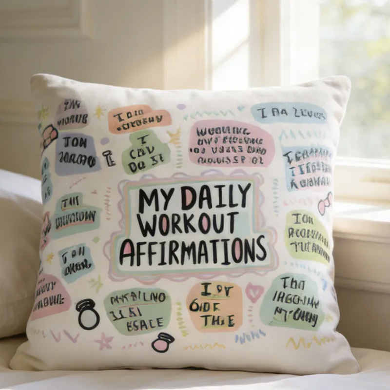 Personalized Couple Throw Pillow Workout Cushion Gym Motivation Gift Fitness Enthusiast Gift for Gym Lover