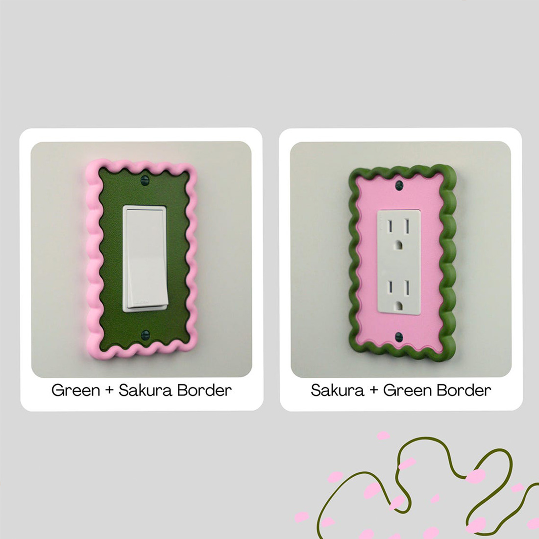 Wavy Light Switch Cover Wavy decoration fits Toggle Rocker Duplex Outlet